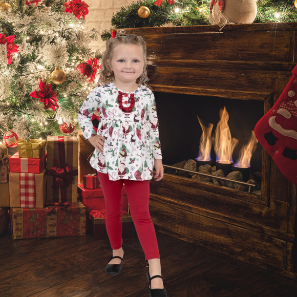 Christmas Family Holiday 2 Piece Pant Set by PETE + LUCY 6 6X NEW Santa - Picture 5 of 7